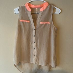 Sheer tank top blouse